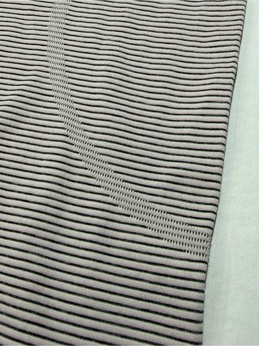lululemon athletica Pink, Grey and White Striped Short-Sleeve Tee